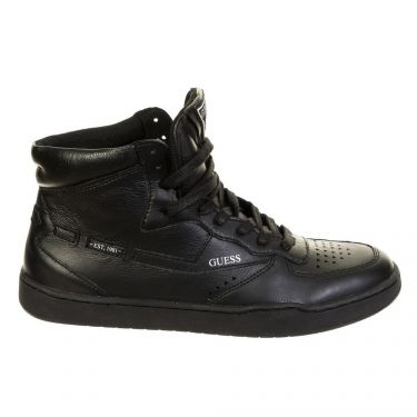 Sneakers Montantes cuir/tissu Noir