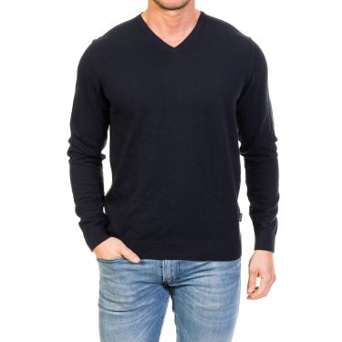 Pull bleu marine col v