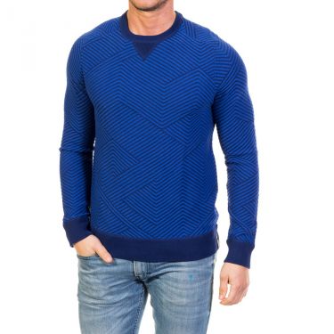 Pull bleu royal col rond